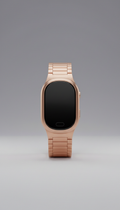 Smart fitness tracker in rose gold