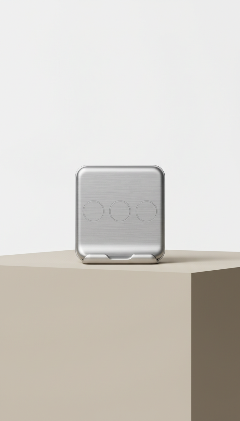 Brushed-aluminum desktop charger