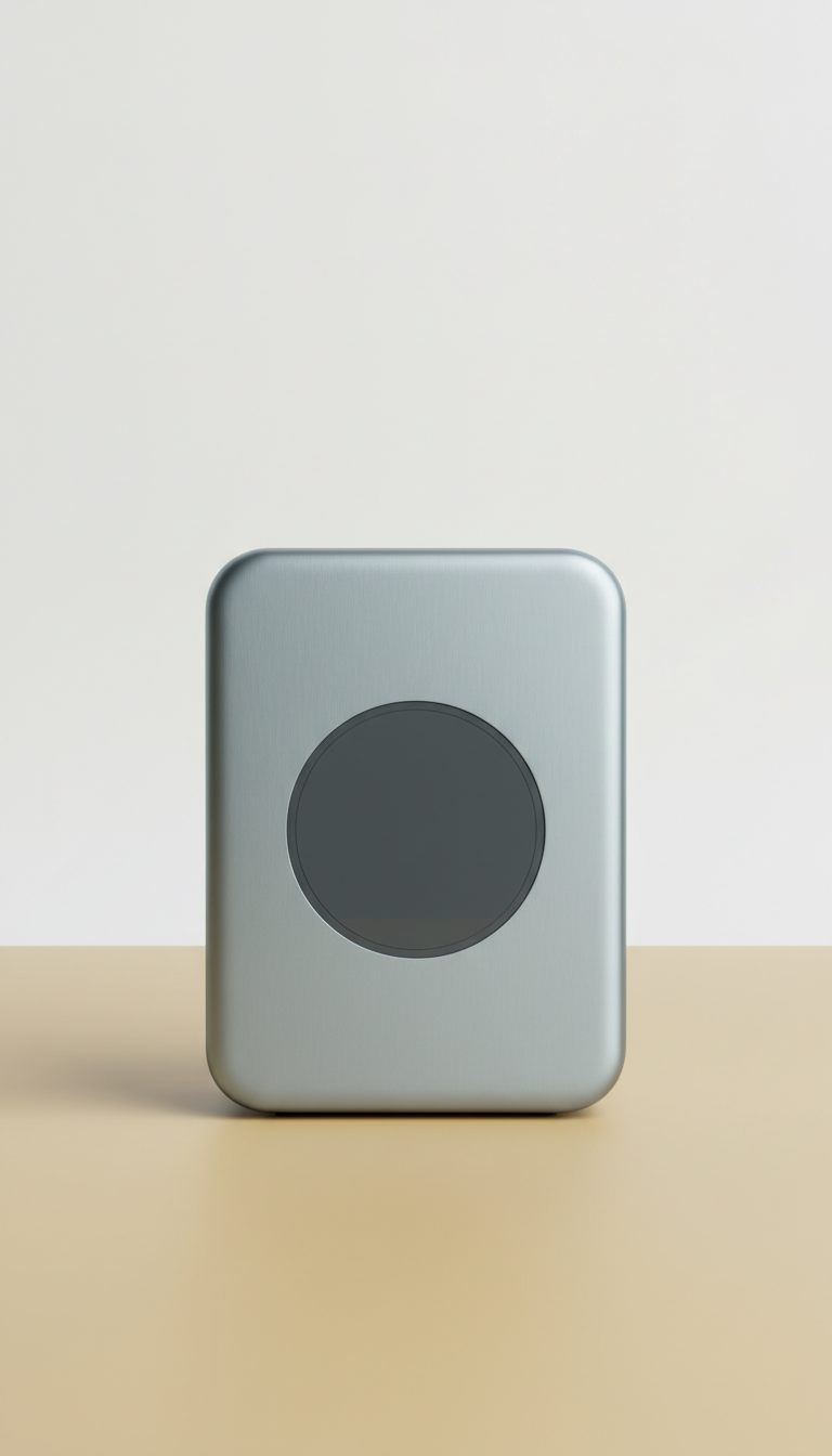 Smart home hub in brushed aluminum